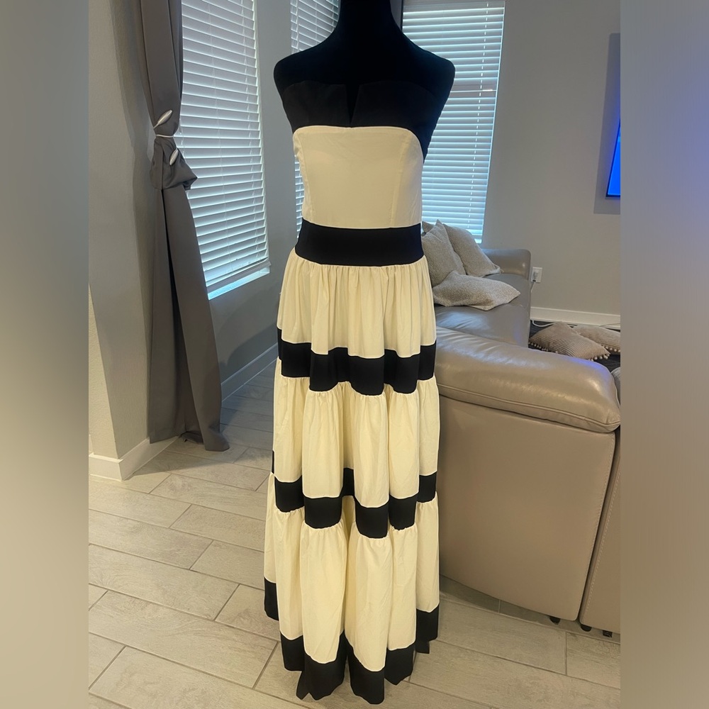 NWT Miss Rosier strapless bow back maxi dress XL RUNS SMALL - Picture 4 of 10
